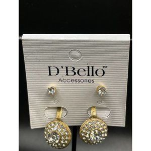 NWT D'Bello Jewelry Gold Tone Dangle Drop Stud Earring Length 1.125 Inches